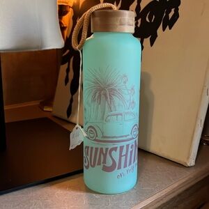 Mainstays Bamboo Lid 25 Oz Frosted Glass Bottle